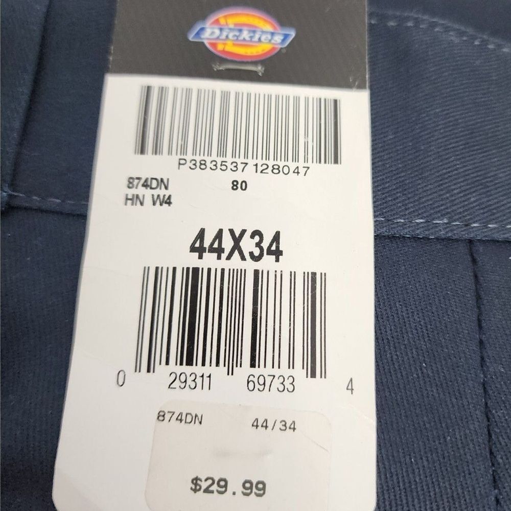 Dickies Pants Men's 44x34 Original Fit 874 Work Navy Blue NWT - Picture 4 of 6